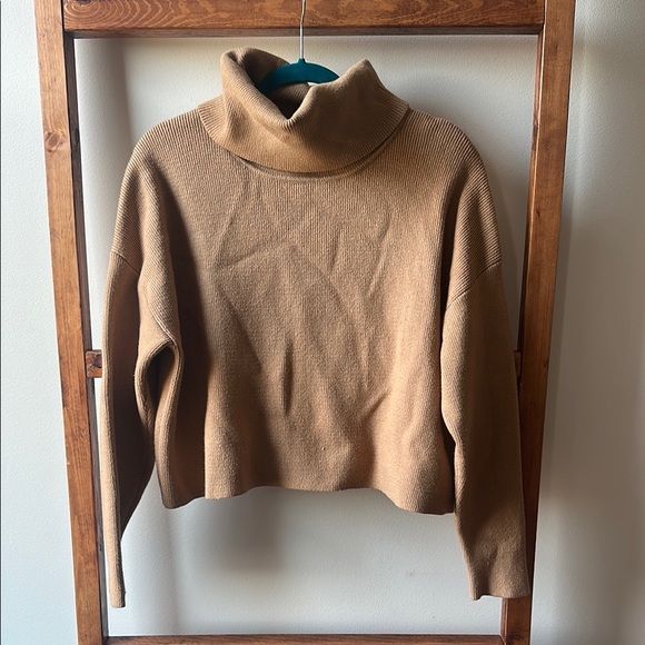 Lulus “Lets Cuddle Tan Cowel Neck Sweater” - Picture 5 of 8